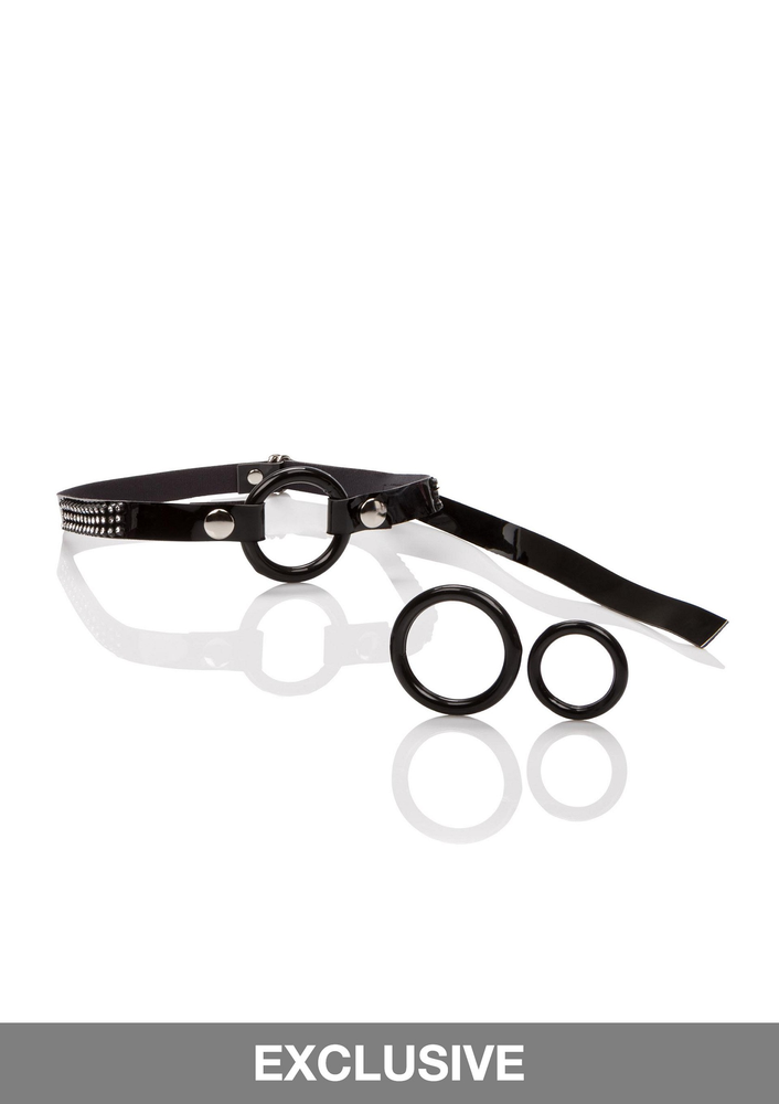 CalExotics Bound By Diamonds Open Ring Gag BLACK - 0