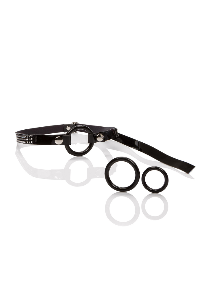 CalExotics Bound By Diamonds Open Ring Gag BLACK - 1