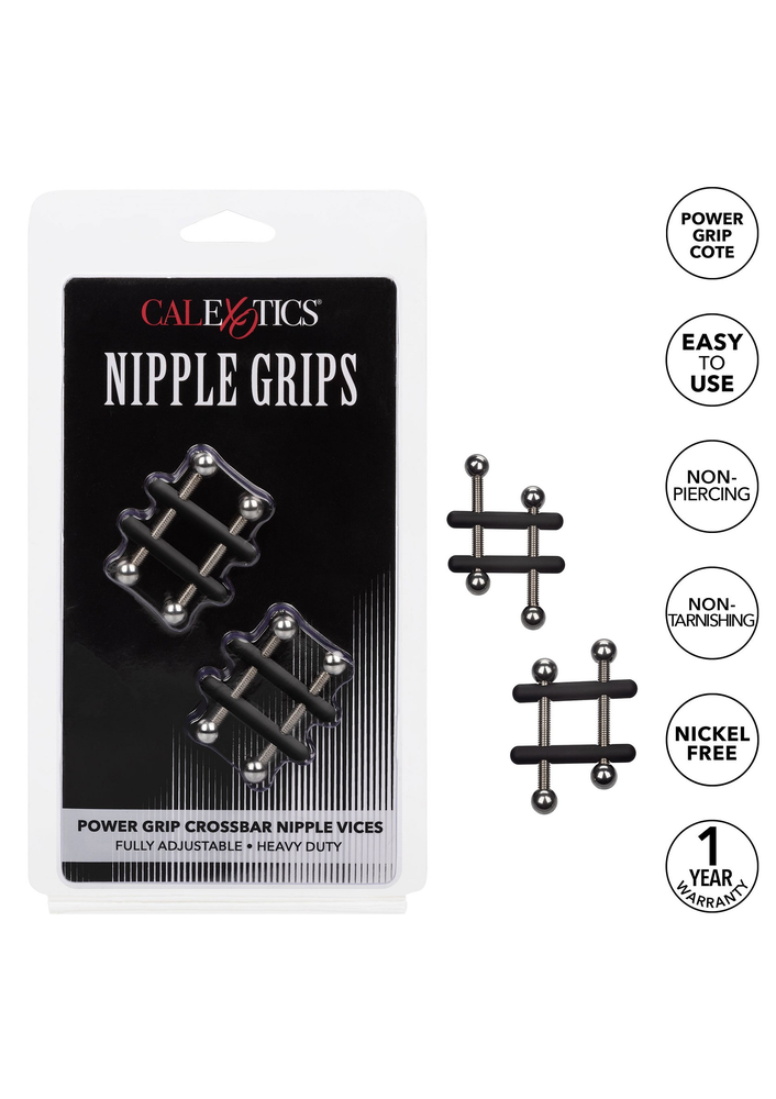 CalExotics Nipple Grips Power Grip Crossbar Nipple Vices METAL - 0