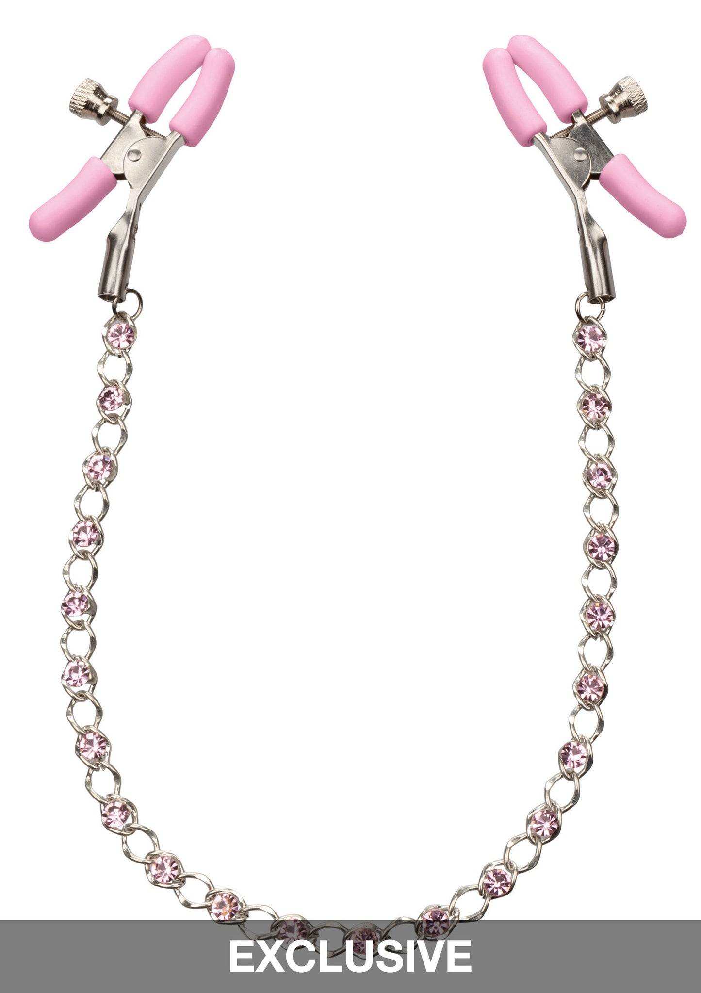 CalExotics Nipple Play Crystal Chain Nipple Clamps METAL - 4