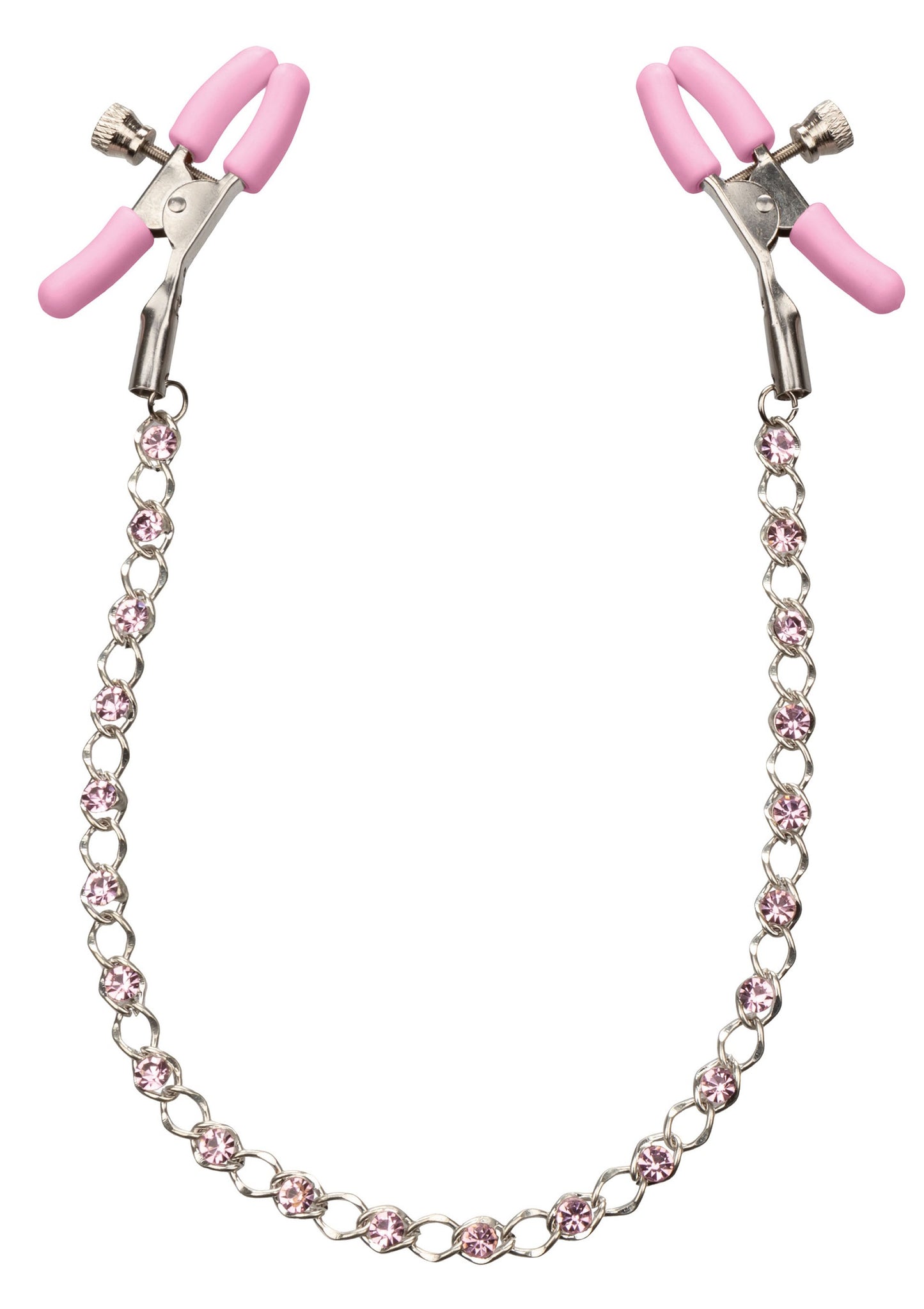 CalExotics Nipple Play Crystal Chain Nipple Clamps METAL - 2