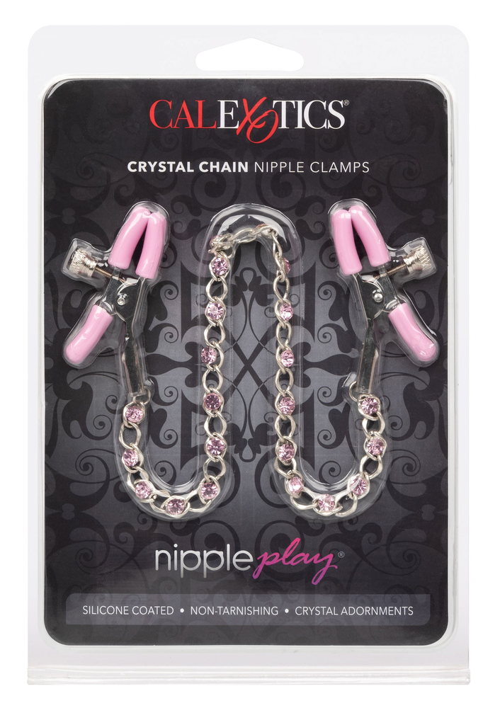 CalExotics Nipple Play Crystal Chain Nipple Clamps METAL - 5