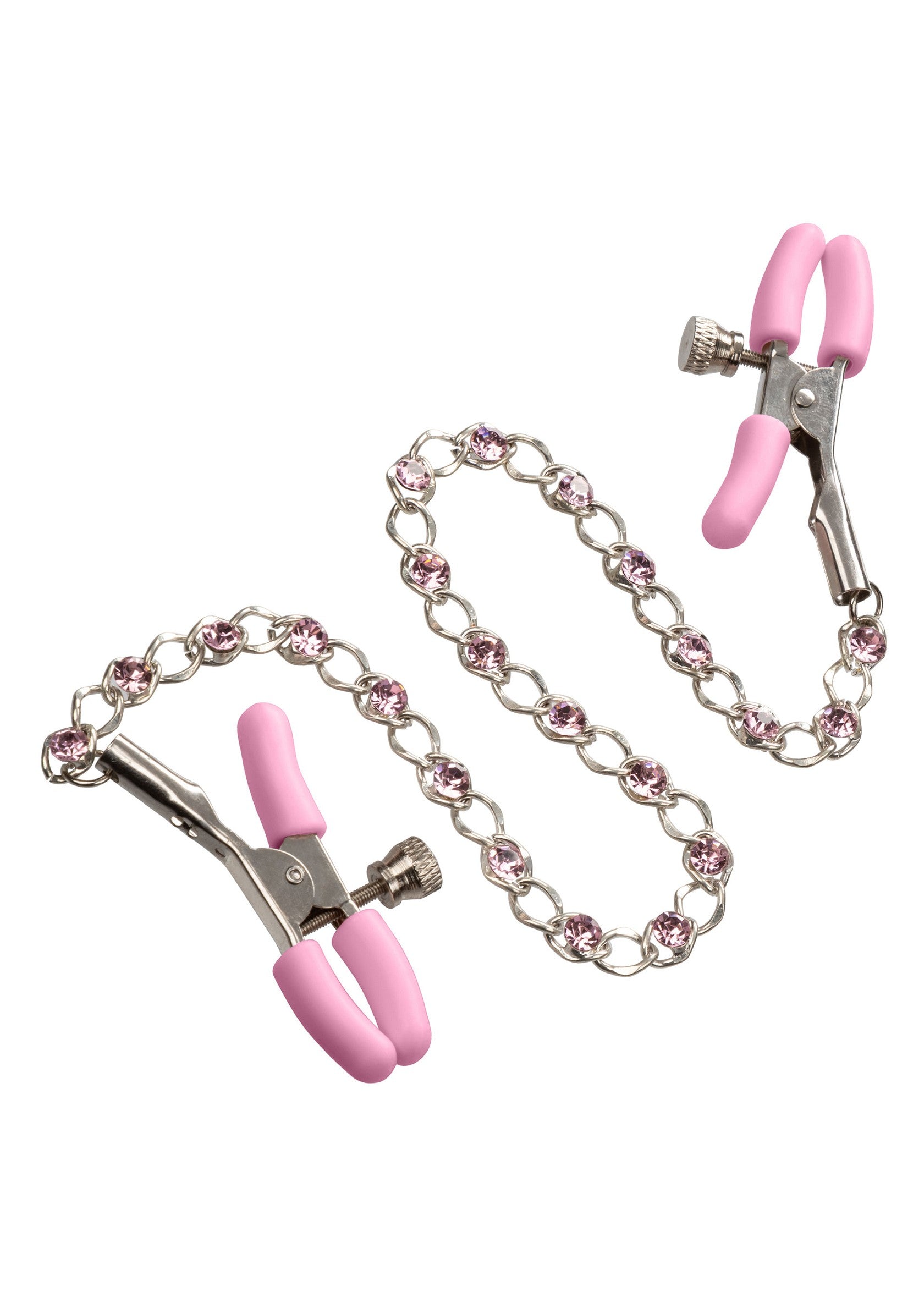 CalExotics Nipple Play Crystal Chain Nipple Clamps METAL - 1