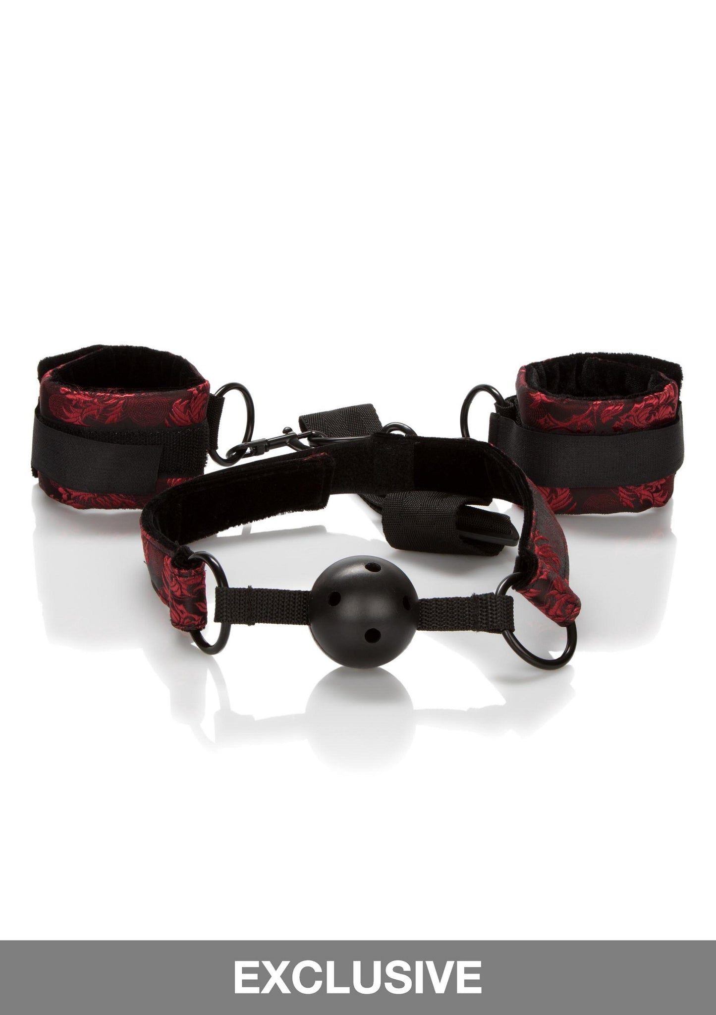 CalExotics Scandal Breathable Ball Gag With Cuffs BLACK - 0
