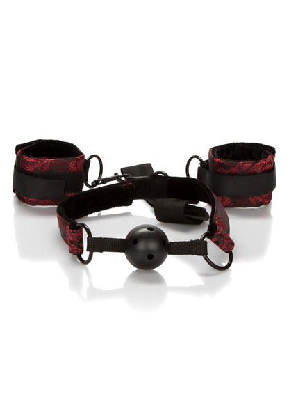 CalExotics Scandal Breathable Ball Gag With Cuffs BLACK - 2