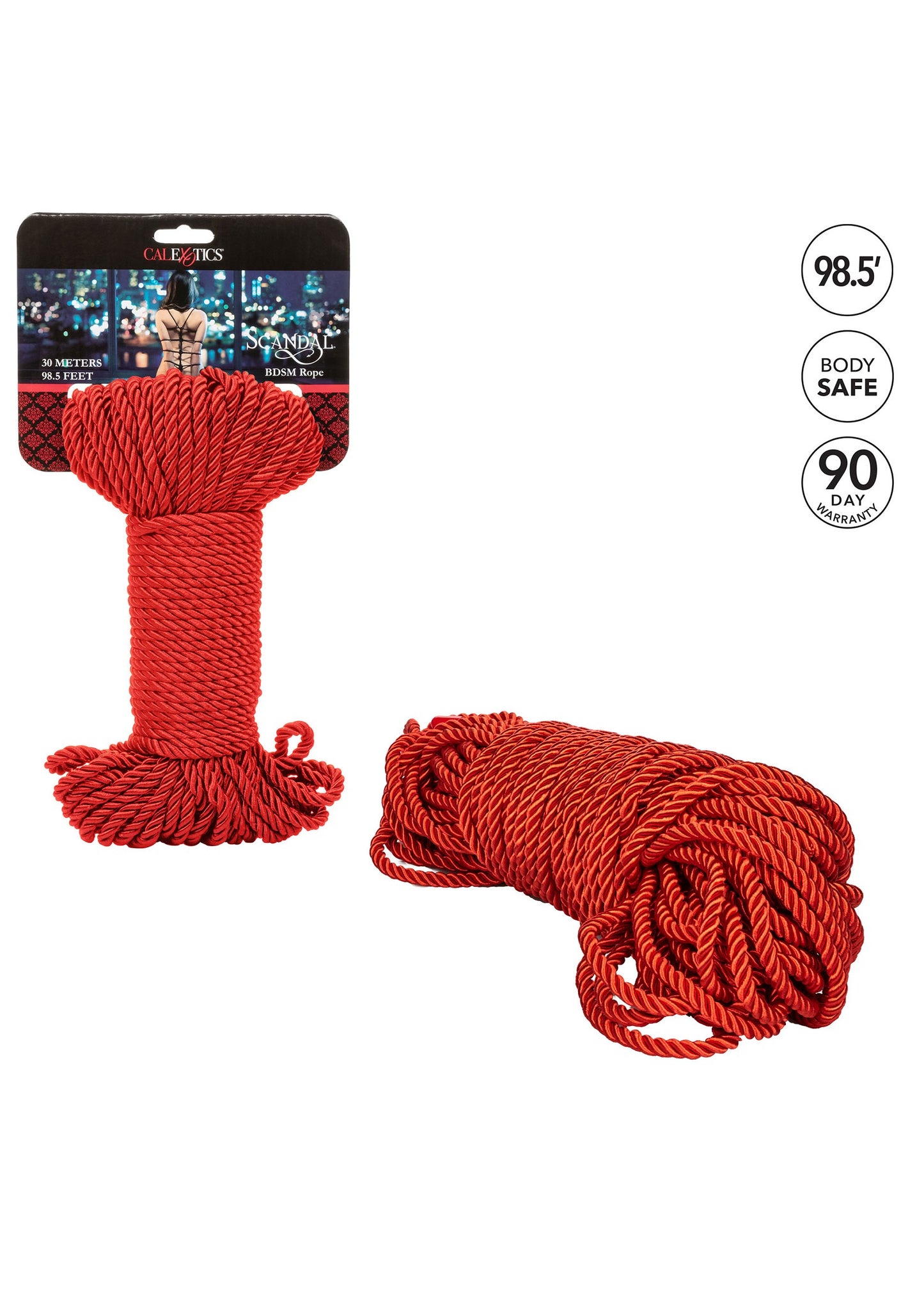 CalExotics Scandal BDSM Rope 98.5'/30 m RED - 1