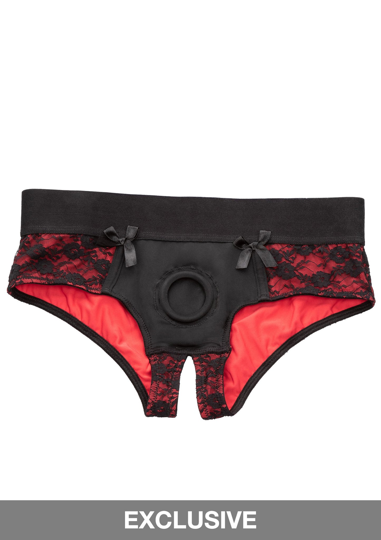 CalExotics Scandal Crotchless Pegging Panty Set L/XL BLACK - 7