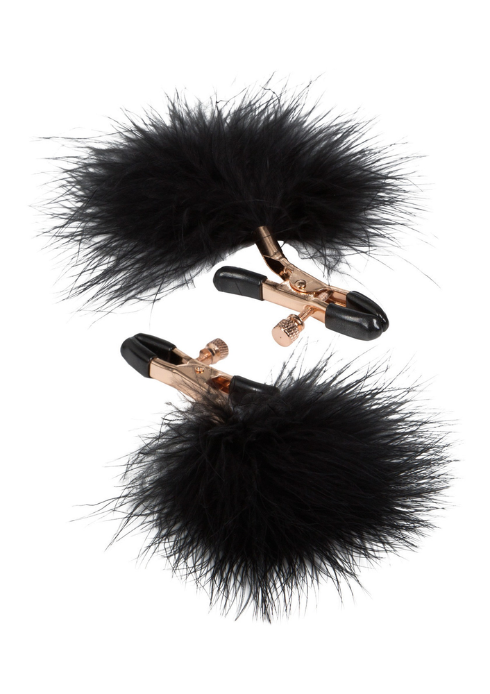 CalExotics Entice Accessories Feather Nipplettes BLACK - 1