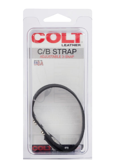 CalExotics COLT Leather C/B Strap Adjustable 3-Snap BLACK - 2