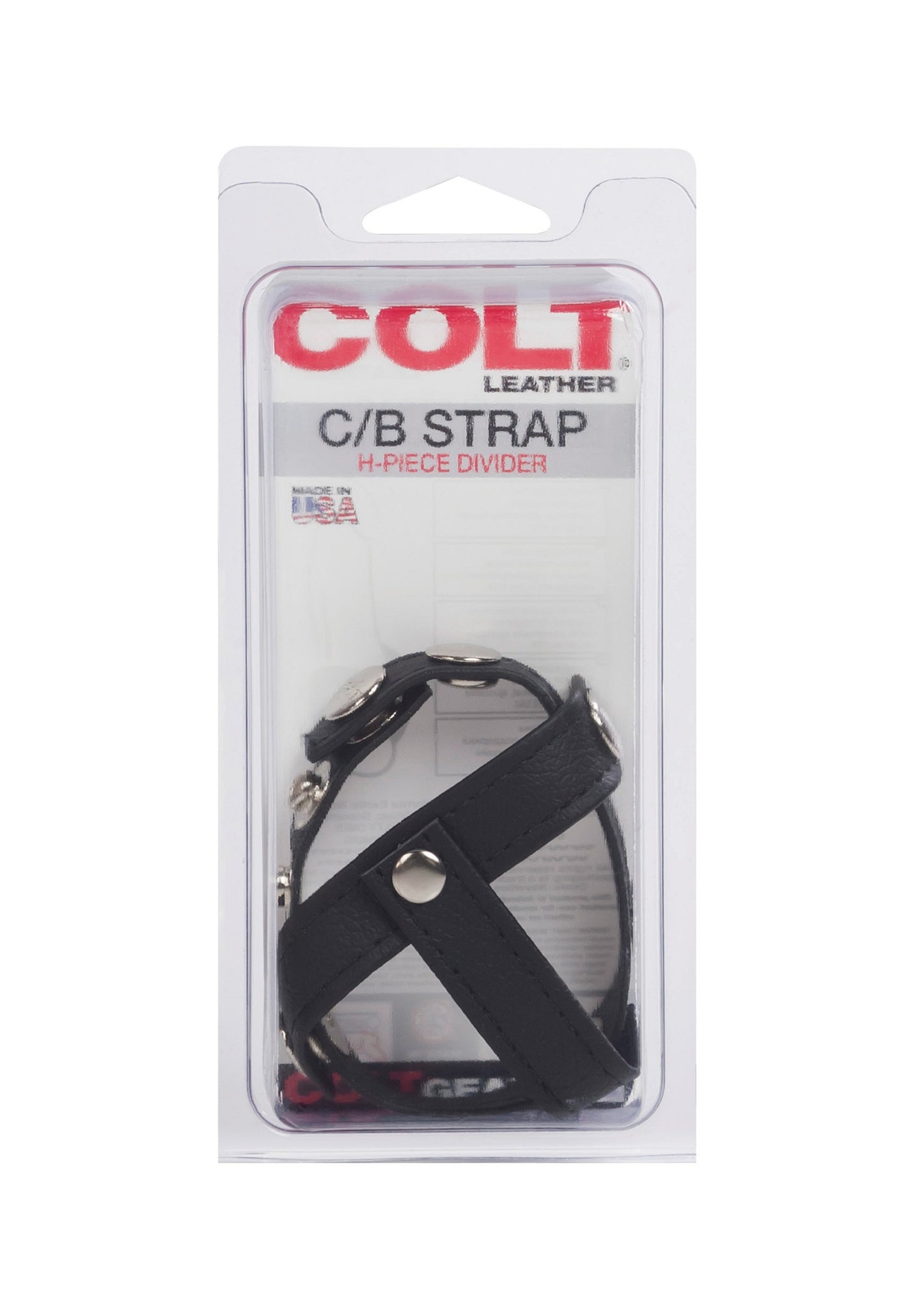 CalExotics COLT Leather C/B Strap H-Piece Divider BLACK - 0