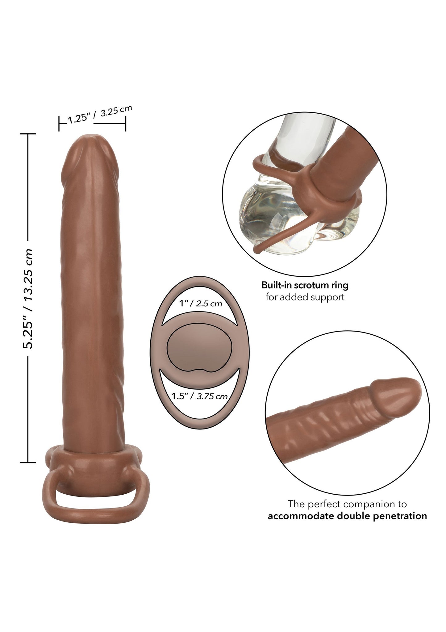 CalExotics Accommodator Dual Penetrator BROWN - 9