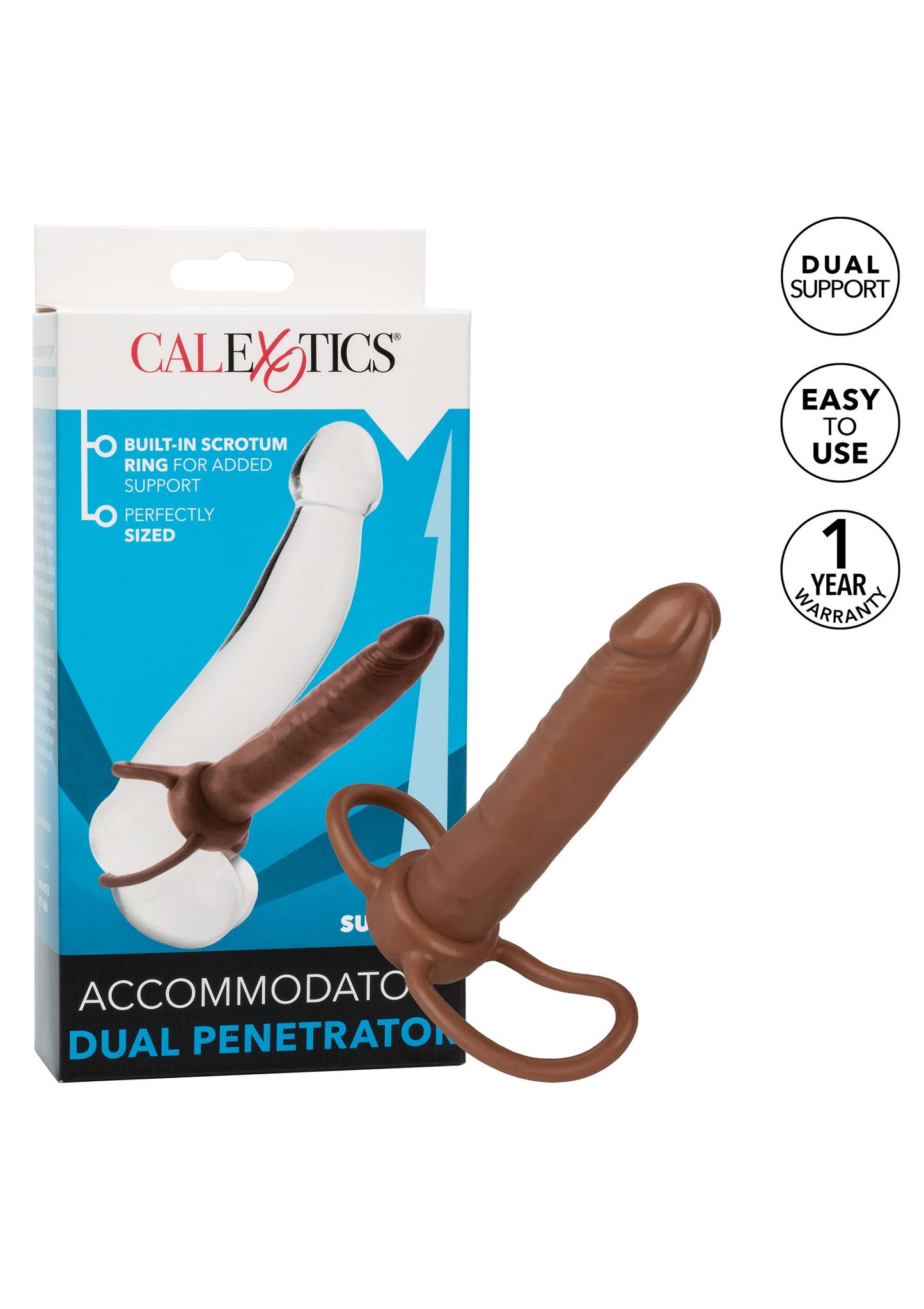 CalExotics Accommodator Dual Penetrator BROWN - 1