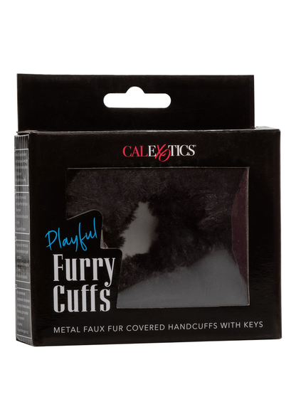 CalExotics Playful Furry Cuffs BLACK - 5