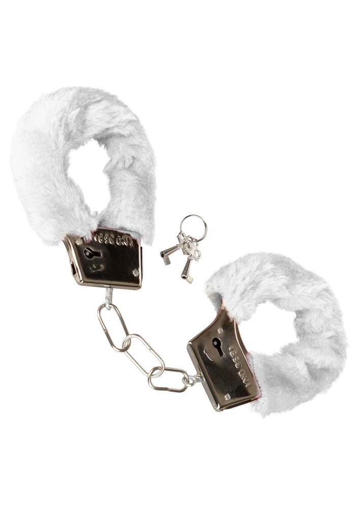 CalExotics Playful Furry Cuffs WHITE - 8