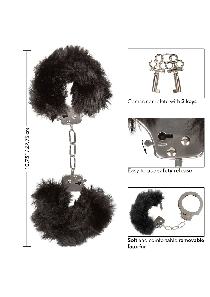 CalExotics Ultra Fluffy Furry Cuffs BLACK - 2