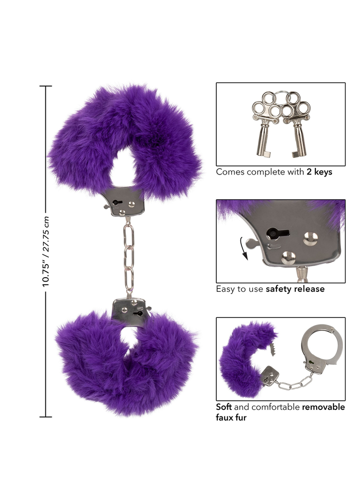 CalExotics Ultra Fluffy Furry Cuffs PURPLE - 7