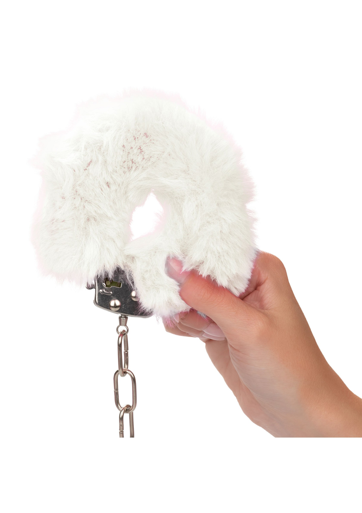 CalExotics Ultra Fluffy Furry Cuffs WHITE - 7