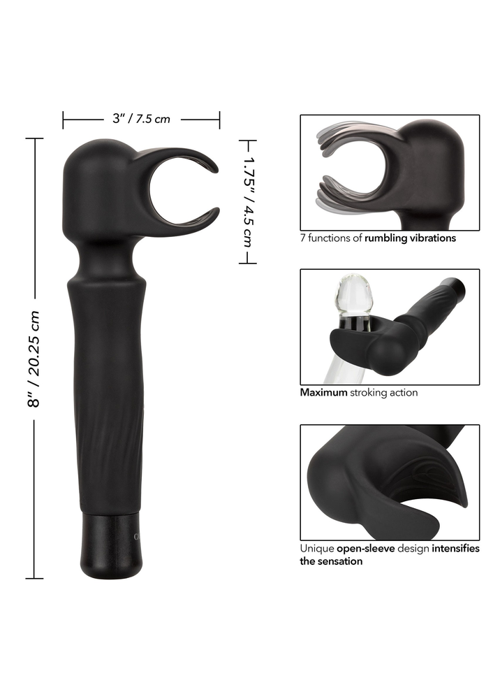 CalExotics Optimum Power Masturwand Vibrating Stroker BLACK - 6