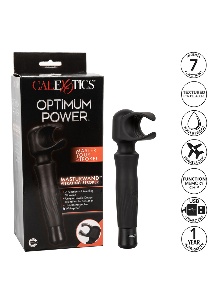 CalExotics Optimum Power Masturwand Vibrating Stroker BLACK - 3