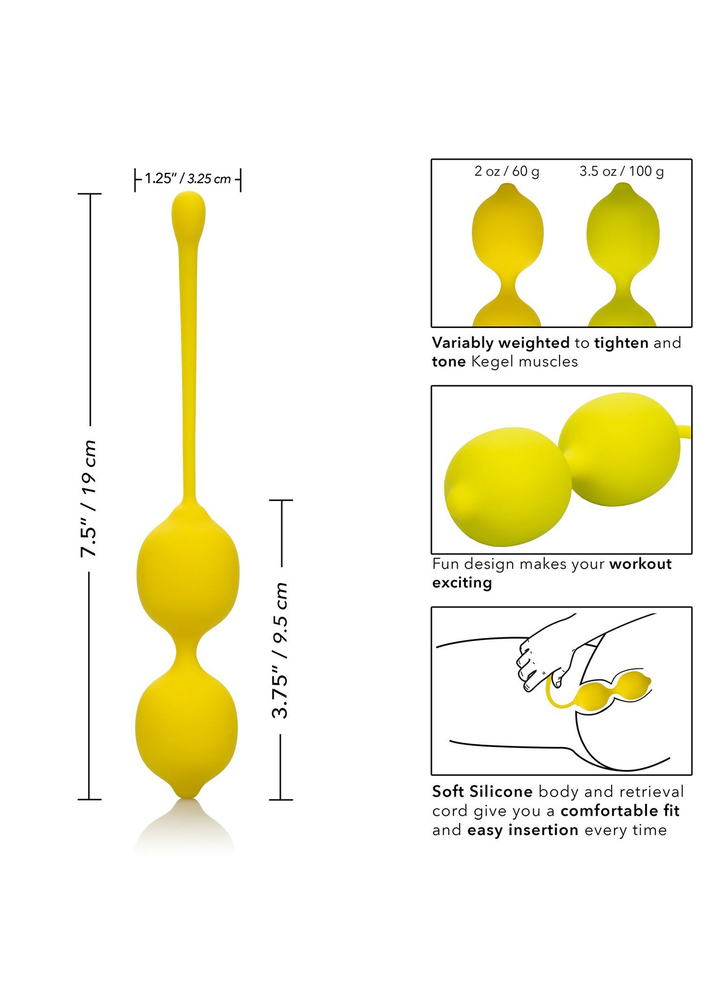CalExotics Kegel Training Set Lemon YELLOW - 2