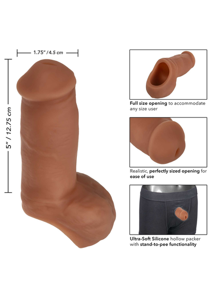 CalExotics Packer Gear 5”/12.75 cm Ultra-Soft Silicone STP BROWN - 1