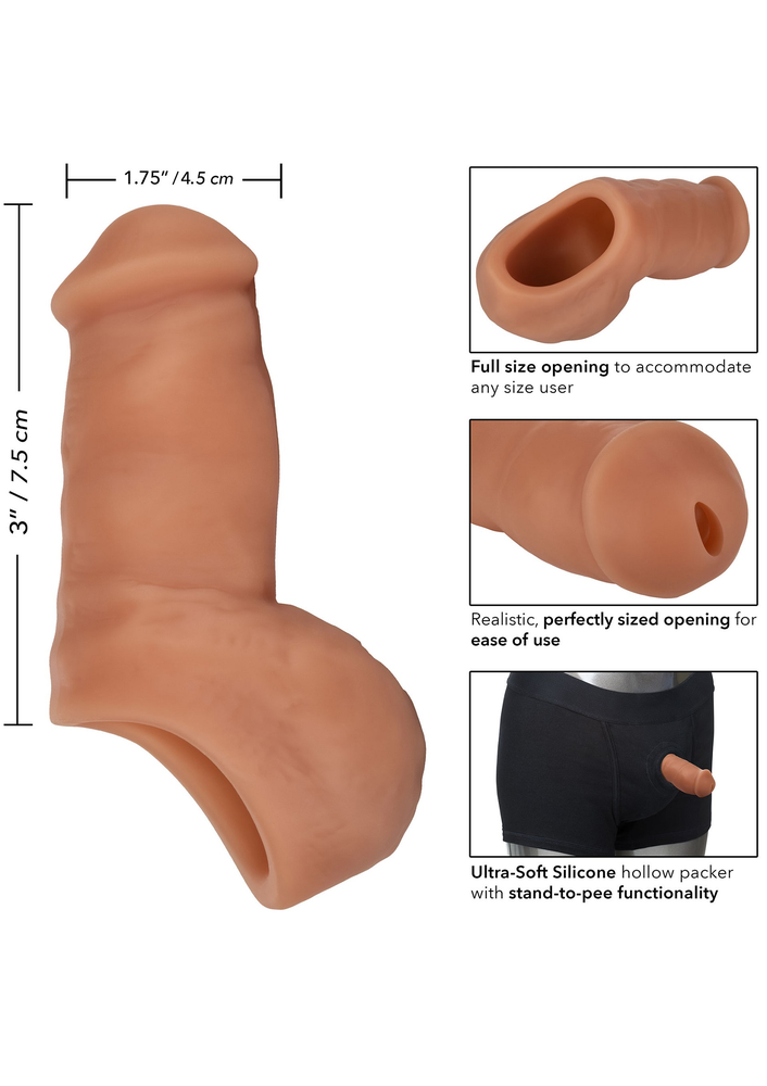 CalExotics Packer Gear 4'/10.25 cm Ultra-Soft Silicone STP Packer BROWN - 5