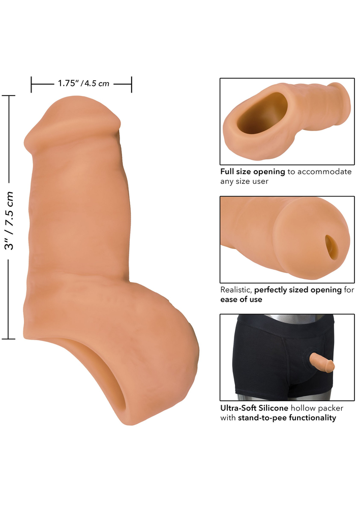 CalExotics Packer Gear 4'/10.25 cm Ultra-Soft Silicone STP Packer CARAMEL - 7