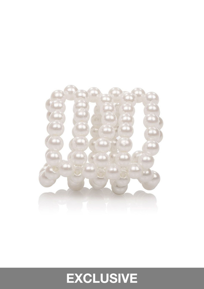 CalExotics Basic Essentials Pearl Stroker Beads 1.5'/3.75 cm WHITE - 1