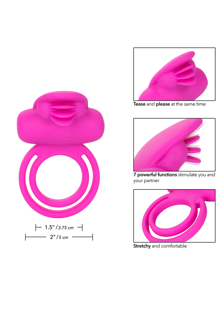 CalExotics Silicone Rechargeable Dual Clit Flicker Enhancer PINK - 2