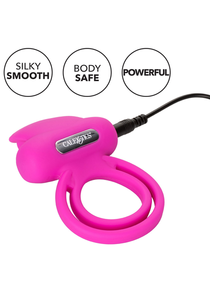 CalExotics Silicone Rechargeable Dual Clit Flicker Enhancer PINK - 4
