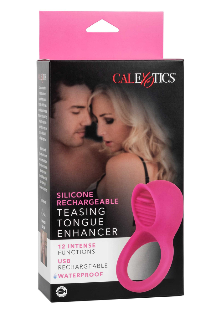 CalExotics Silicone Rechargeable Teasing Tongue Enhancer PINK - 5