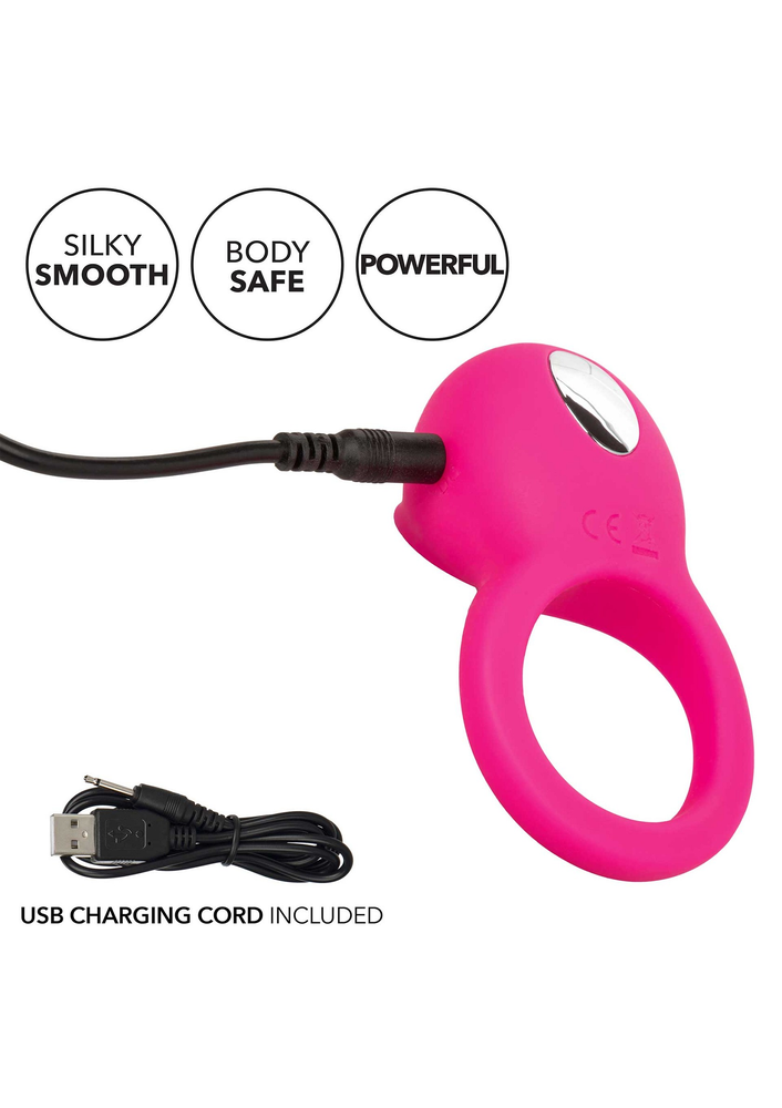 CalExotics Silicone Rechargeable Teasing Tongue Enhancer PINK - 2