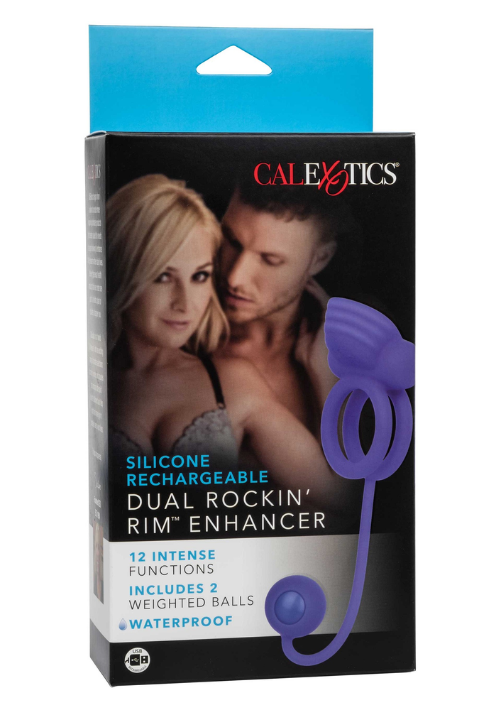 CalExotics Silicone Rechargeable Dual Rockin' Rim Enhancer PURPLE - 0