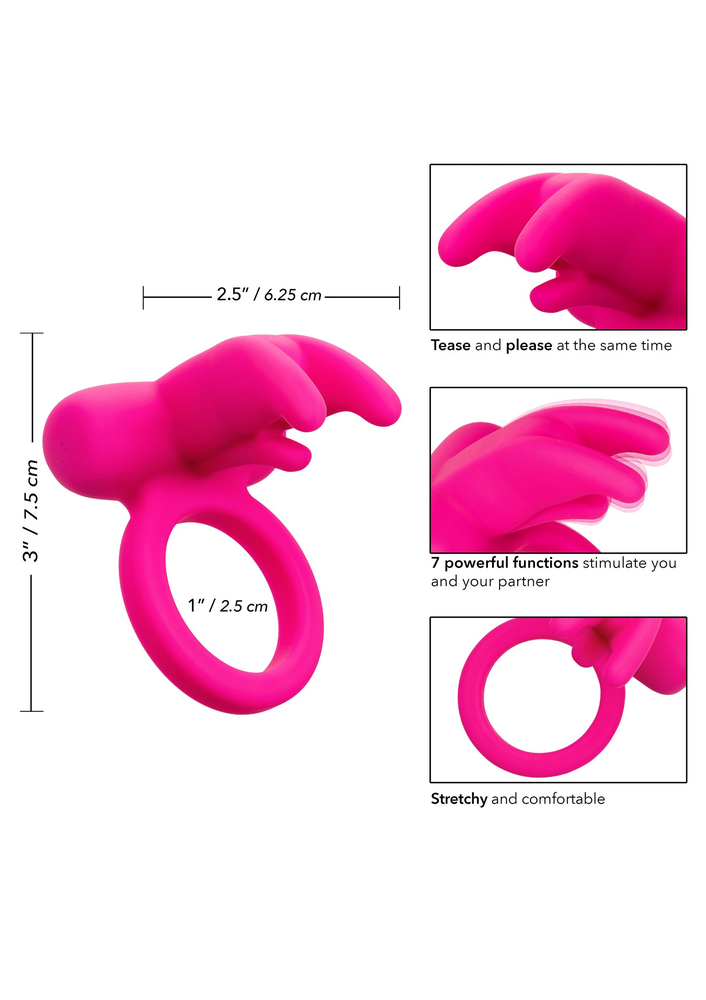 CalExotics Silicone Rechargeable Triple Clit Flicker PINK - 6