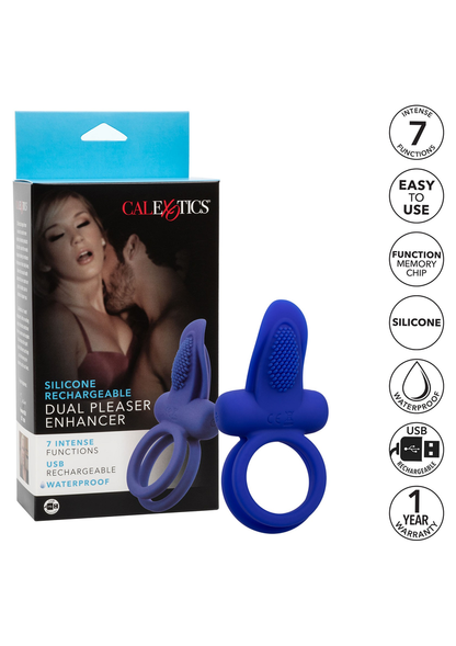 CalExotics Silicone Rechargeable Dual Pleaser Enhancer PURPLE - 3