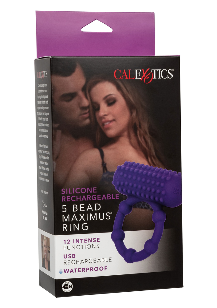 CalExotics Silicone Rechargeable 5 Bead Maximus Ring PURPLE - 3