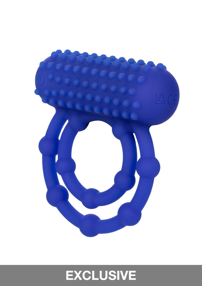 CalExotics Silicone Rechargeable 10 Bead Maximus Ring BLUE - 3