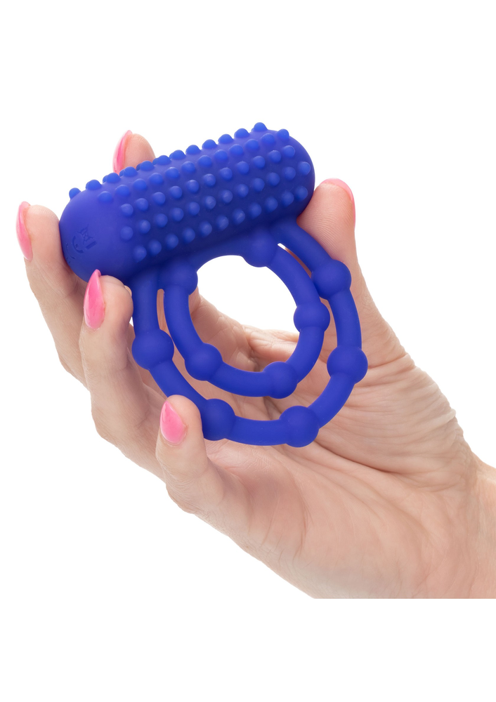 CalExotics Silicone Rechargeable 10 Bead Maximus Ring BLUE - 9