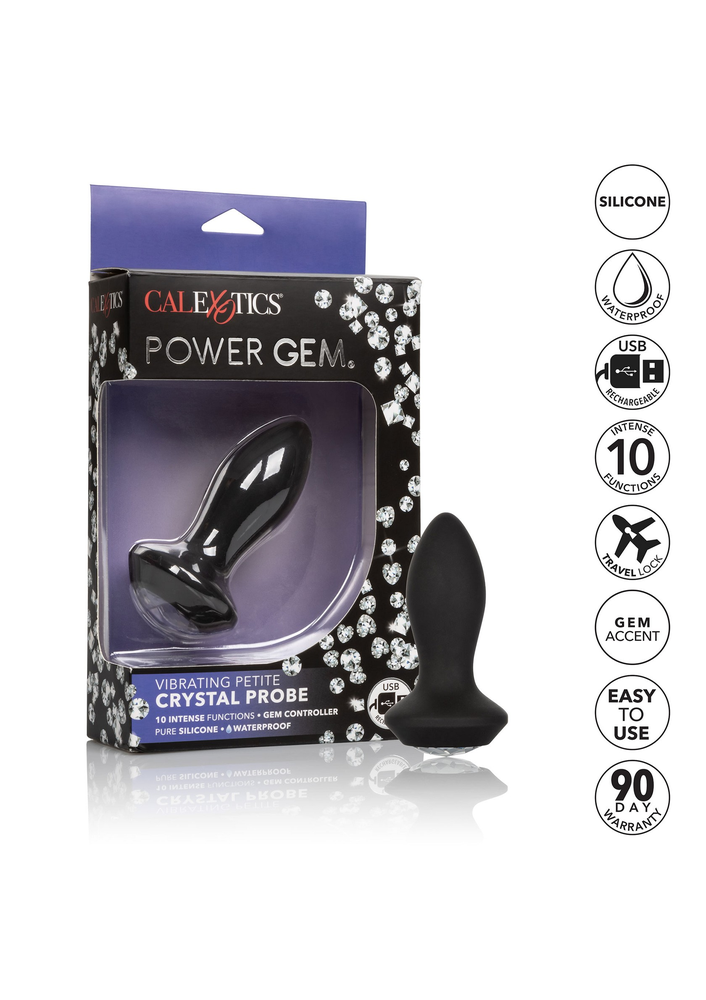 CalExotics Power Gem Vibrating Petite Crystal Probe BLACK - 3