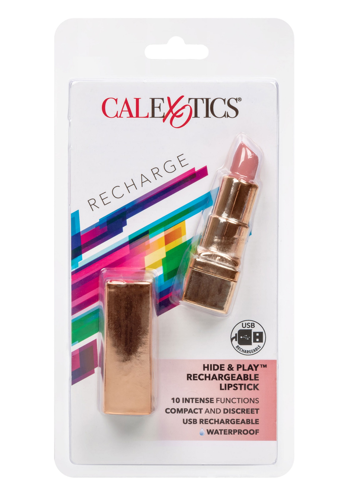 CalExotics Hide & Play Rechargeable Lipstick PINK - 6