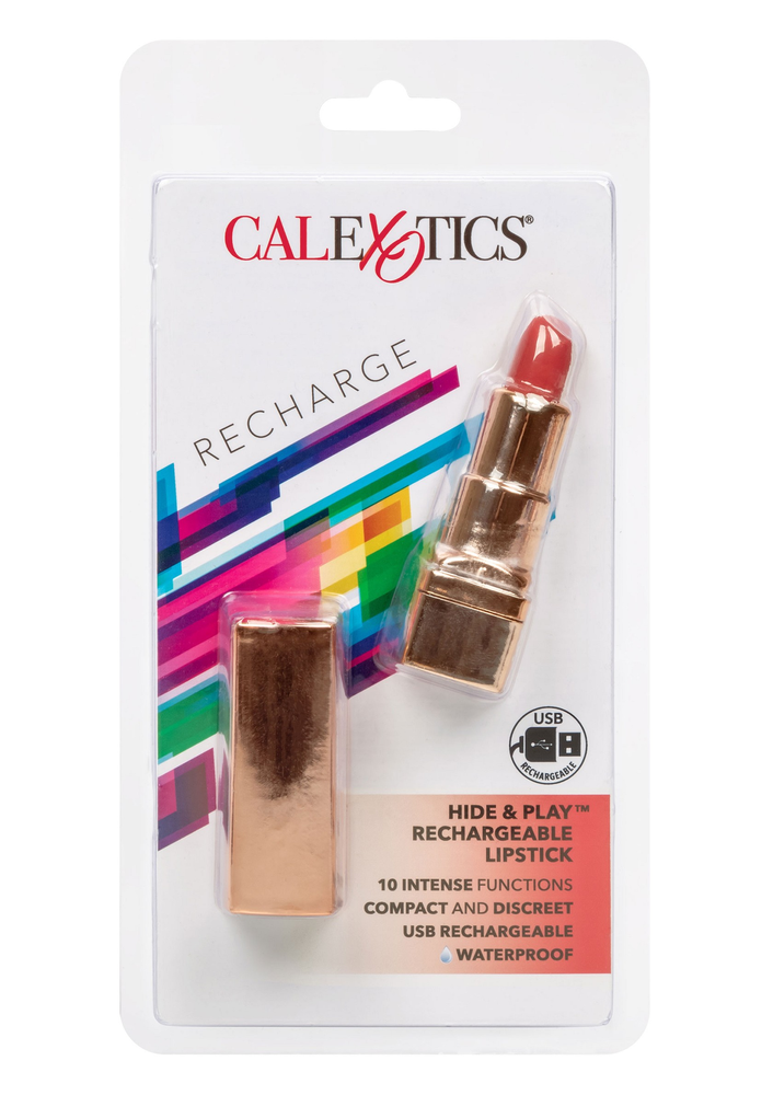 CalExotics Hide & Play Rechargeable Lipstick RED - 4