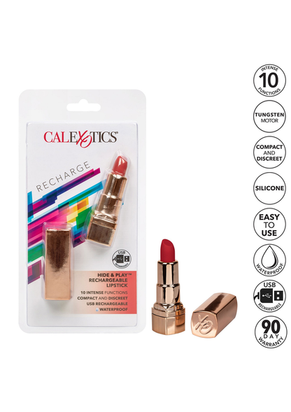 CalExotics Hide & Play Rechargeable Lipstick RED - 2