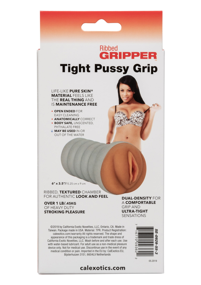 CalExotics Ribbed Gripper Tight Pussy Grip BROWN - 0