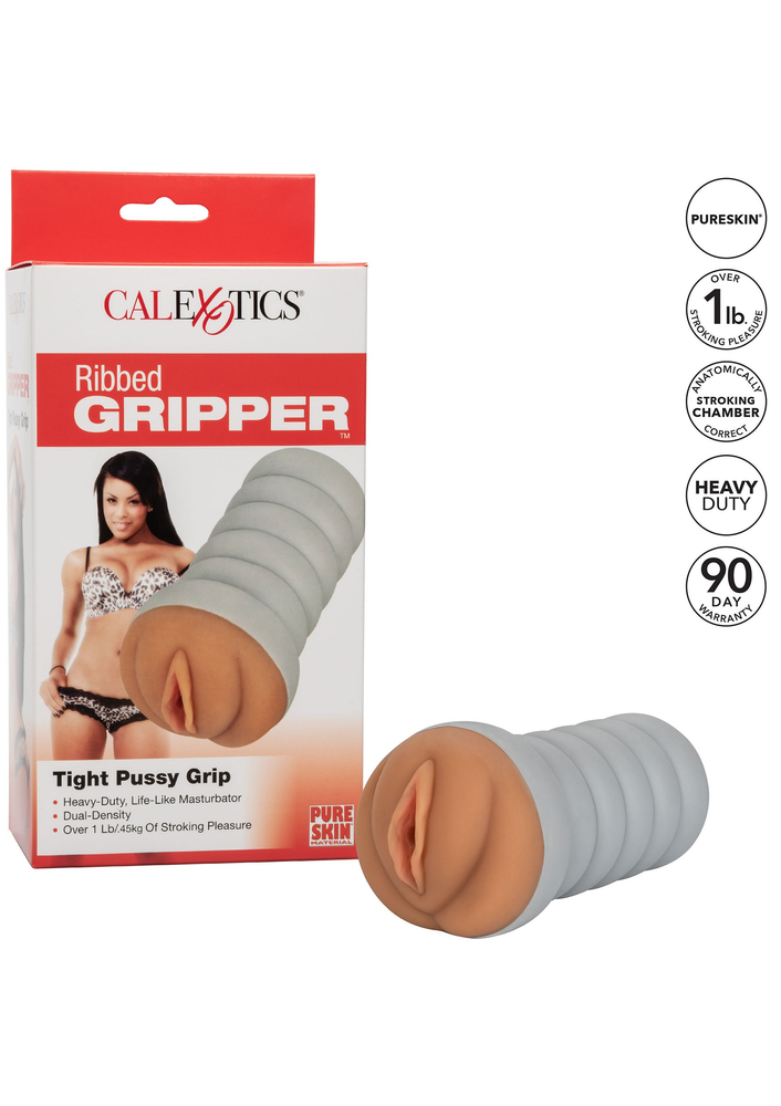 CalExotics Ribbed Gripper Tight Pussy Grip BROWN - 5