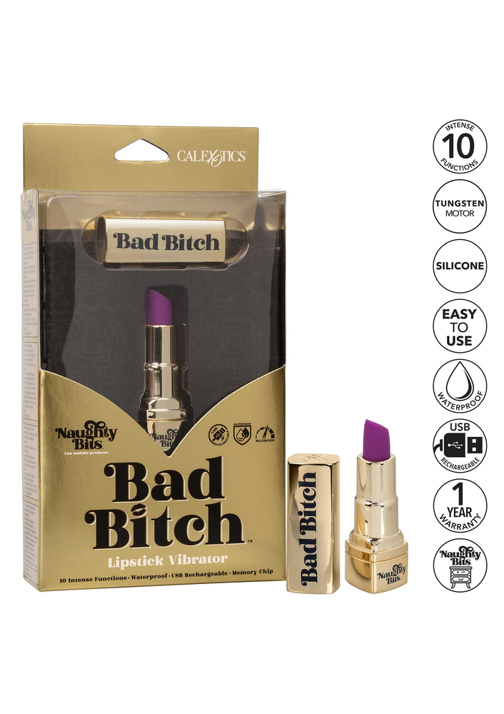 CalExotics Naughty Bits Bad Bitch Lipstick Vibrator GOLD - 4