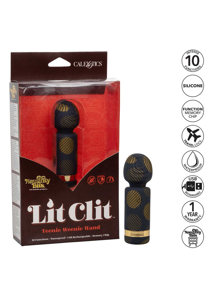 CalExotics Naughty Bits Lit Clit Teenie Weenie Wand BLACK - 6