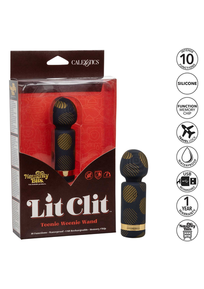 CalExotics Naughty Bits Lit Clit Teenie Weenie Wand BLACK - 6