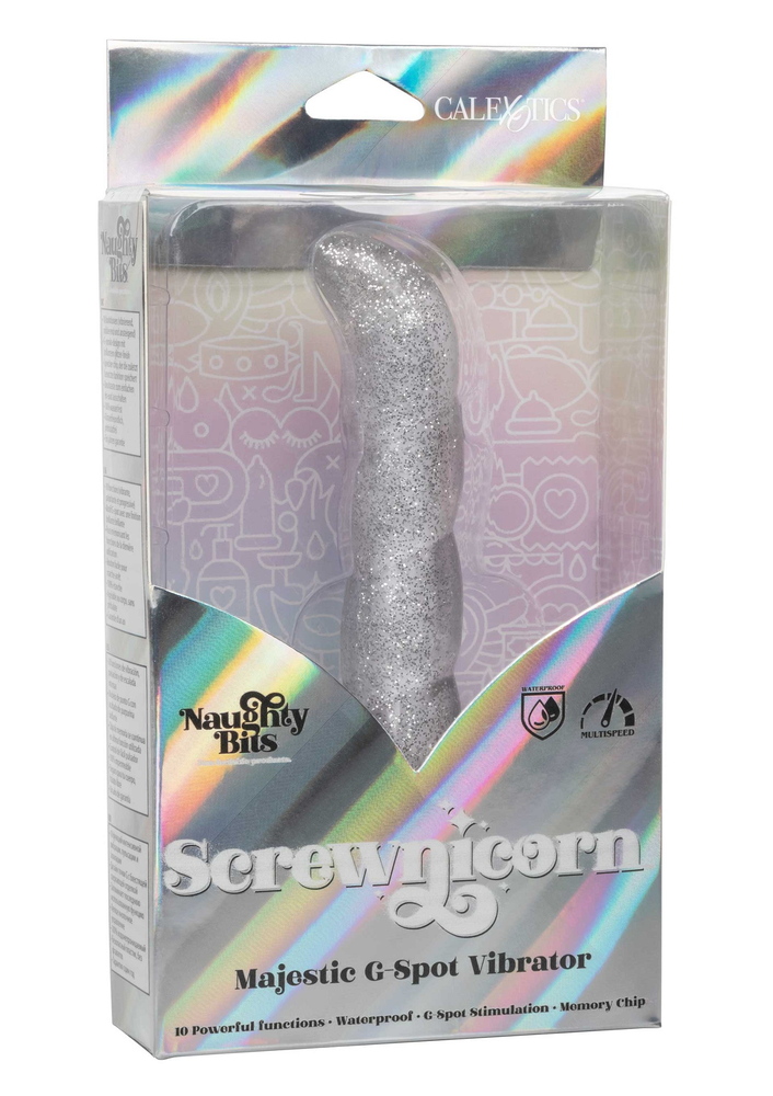 CalExotics Naughty Bits Screwnicorn Majestic G-spot Vibrator SILVER - 6