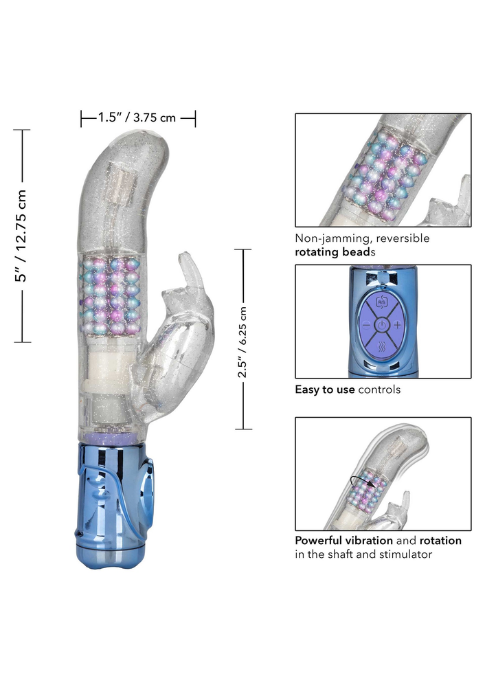 CalExotics Naughty Bits Party in my Pants Jack Rabbit Vibrator TRANSPA - 8