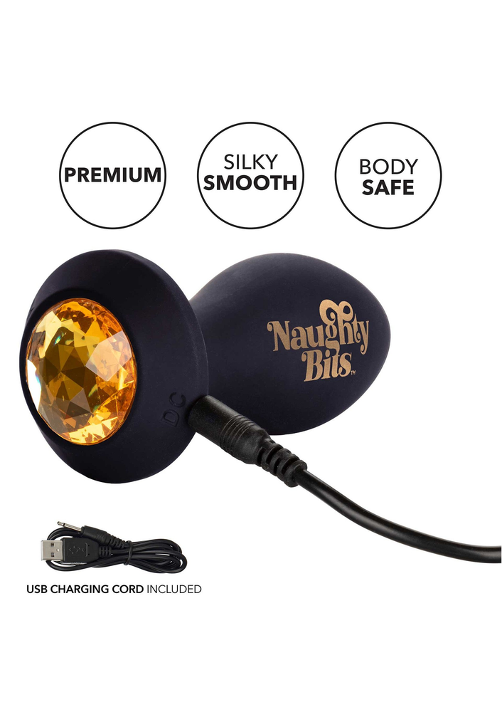 CalExotics Naughty Bits Shake Your Ass Petite Vibrating Butt Plug BLACK - 2